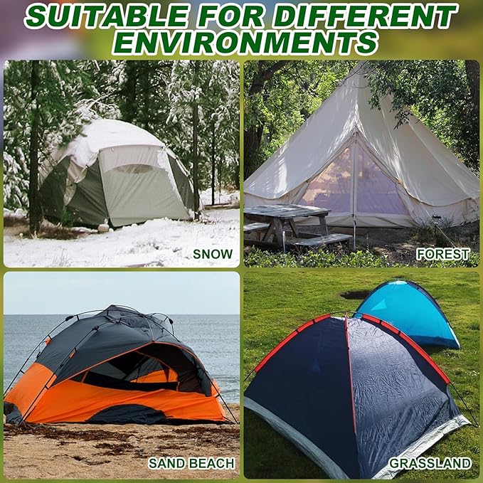 JaGely 20 Pcs 12 Inch Screw in Tent Stakes Heavy Duty Ground Anchors Metal Threaded Tent Spikes Camping Stake Screw in Tent Pegs Screw with Hex Head Driver for Camping Travel Decor Outdoor (Black)