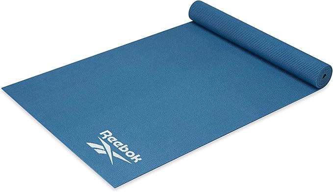 Reebok 5mm Solid Yoga Mat 68" x 24" Non-Slip, Lightweight, Foldable, and Durable Exercise Mat with Carry Strap for Home Wo...