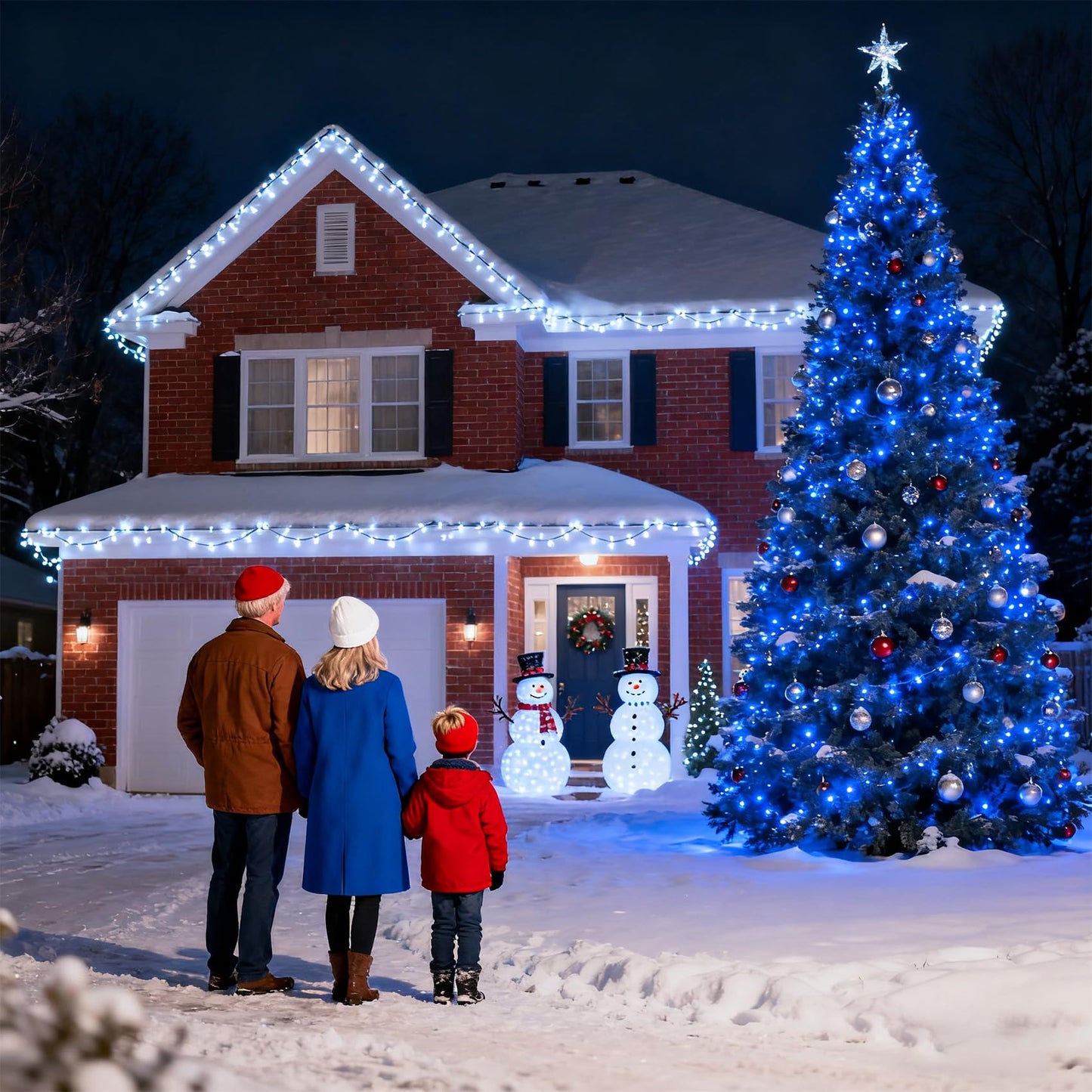 1500 Led 470Ft Christmas Lights Outdoor  Christmas String Fairy Lights With Timer & Memory  Waterproof 12 Modes Dimmable Twinkle Tree Lights For Home Patio Wedding Party Yard Xmas Decorations  Blue