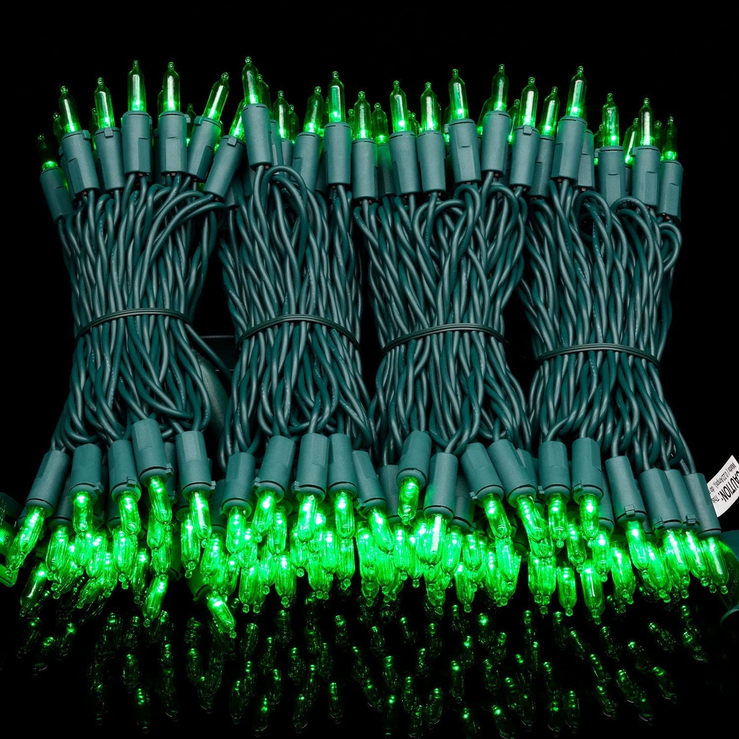 YULETIME Green LED Christmas Lights, 66ft, 200 Count, UL Certified, Copper Wire, Model BMD-L-200E/4F