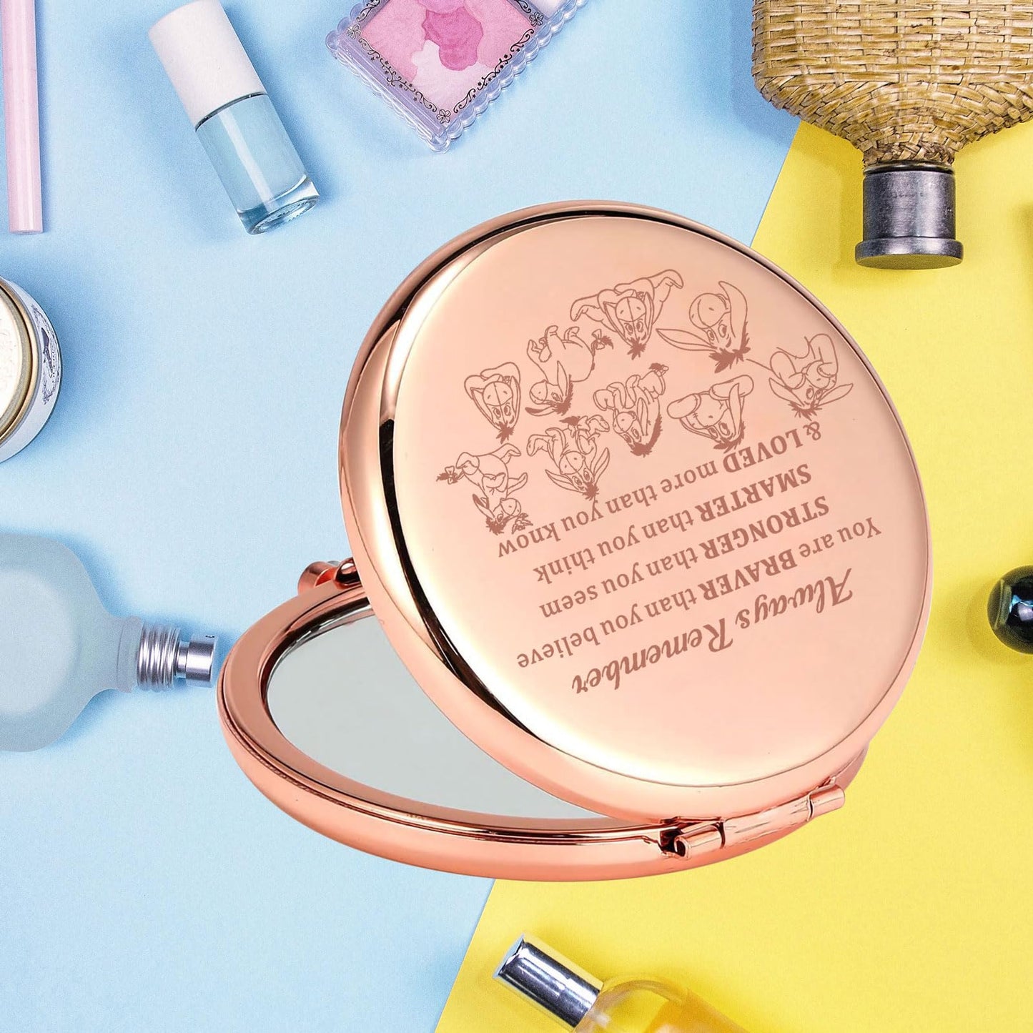 KEYCHIN Donkey Pocket Mirror Donkey Fans Gift You are Braver Stronger Smarter Than You Think Compact Mirror for Women Girls (Don