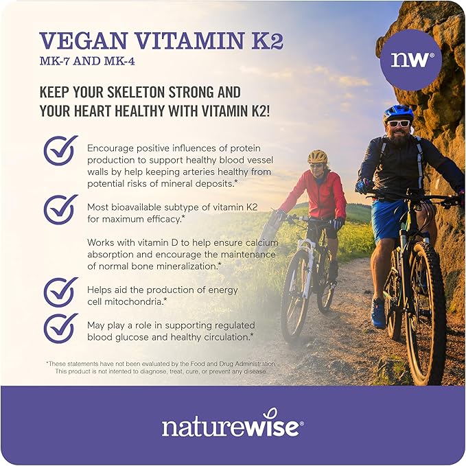 NatureWise Vitamin K2 + Vitamin D3 5,000IU (3 Month Supply - 90 softgels per Bottle)