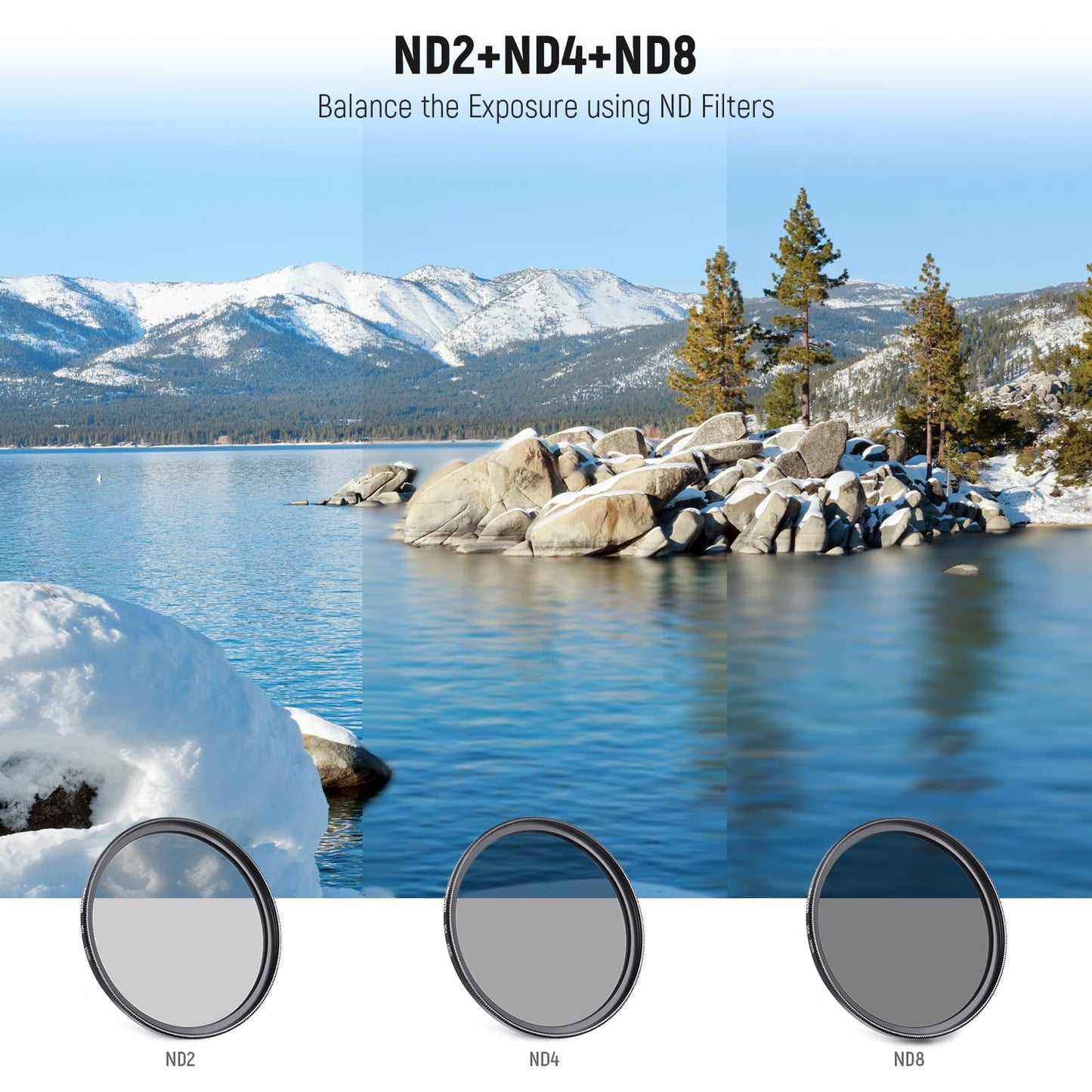 Neewer 43Mm Nd Filter Pack And Lens Accessories, Nd2 Nd4 Nd8 Uv Fld Cpl Filter Kit With Lens Cap