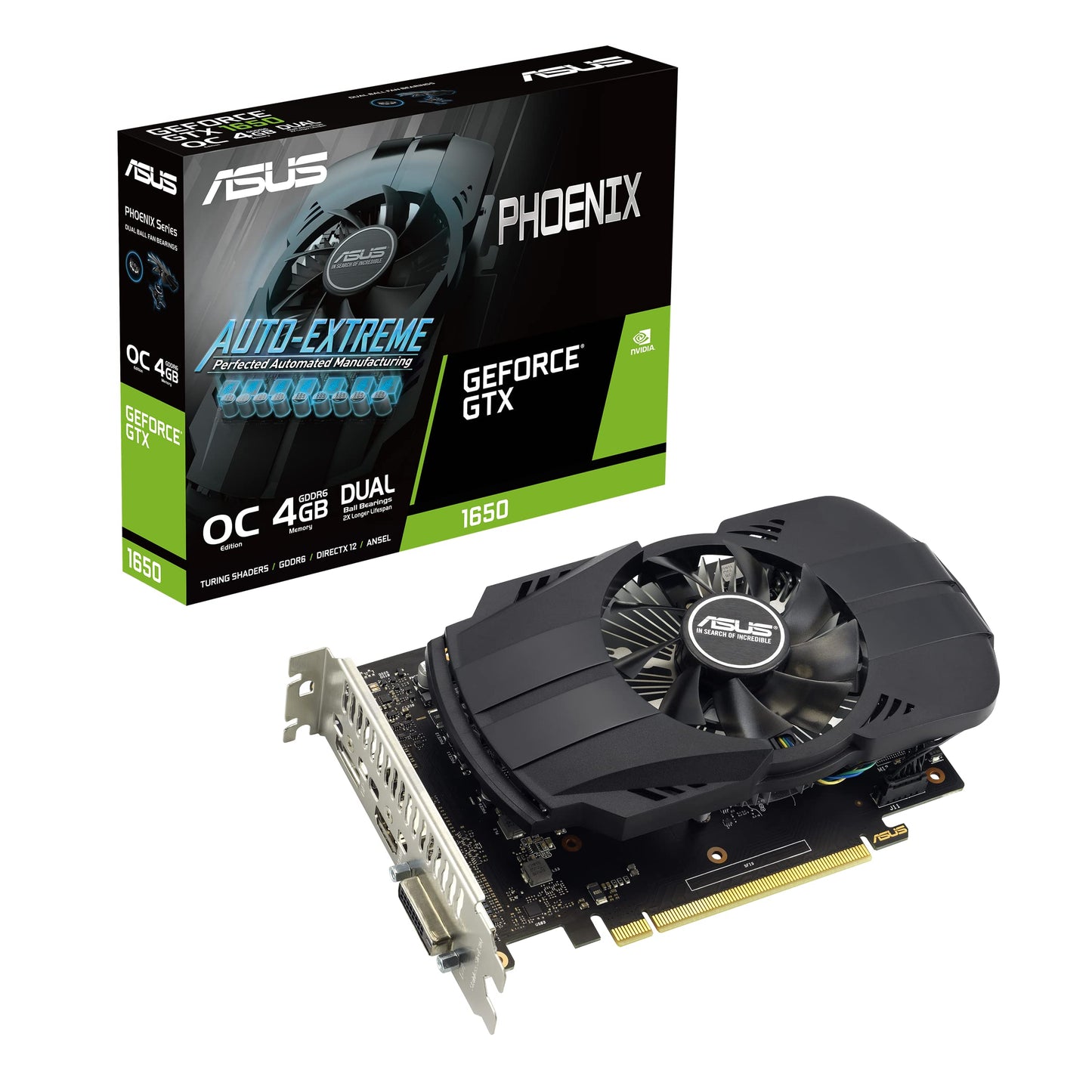 Asus Phoenix Nvidia Geforce Gtx 1650 Oc Edition Gaming Graphics Card (Pcie 3.0, 4Gb Gddr6 Memory, Hdmi 2.0, Displayport 1.4A, Dv