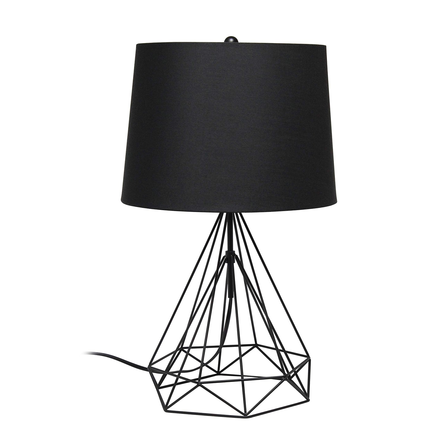 Elegant Designs LT1054-BLK Modern Table Lamp, Metal, 14inL x 14inW x 23.5inH, Black Matte