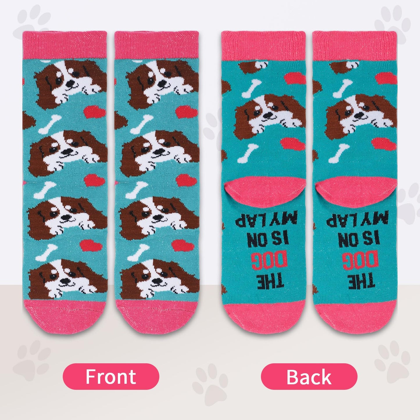Panitay 20 Pairs Dog Socks Bulk Women Funny Novelty Pattern Socks for Dog Lovers for Mother Day Christmas Holiday Gifts