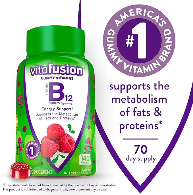 Vitafusion Vitamin B12 Gummy Vitamins 140 Count & Power C Vitamin C Gummies 150 Count