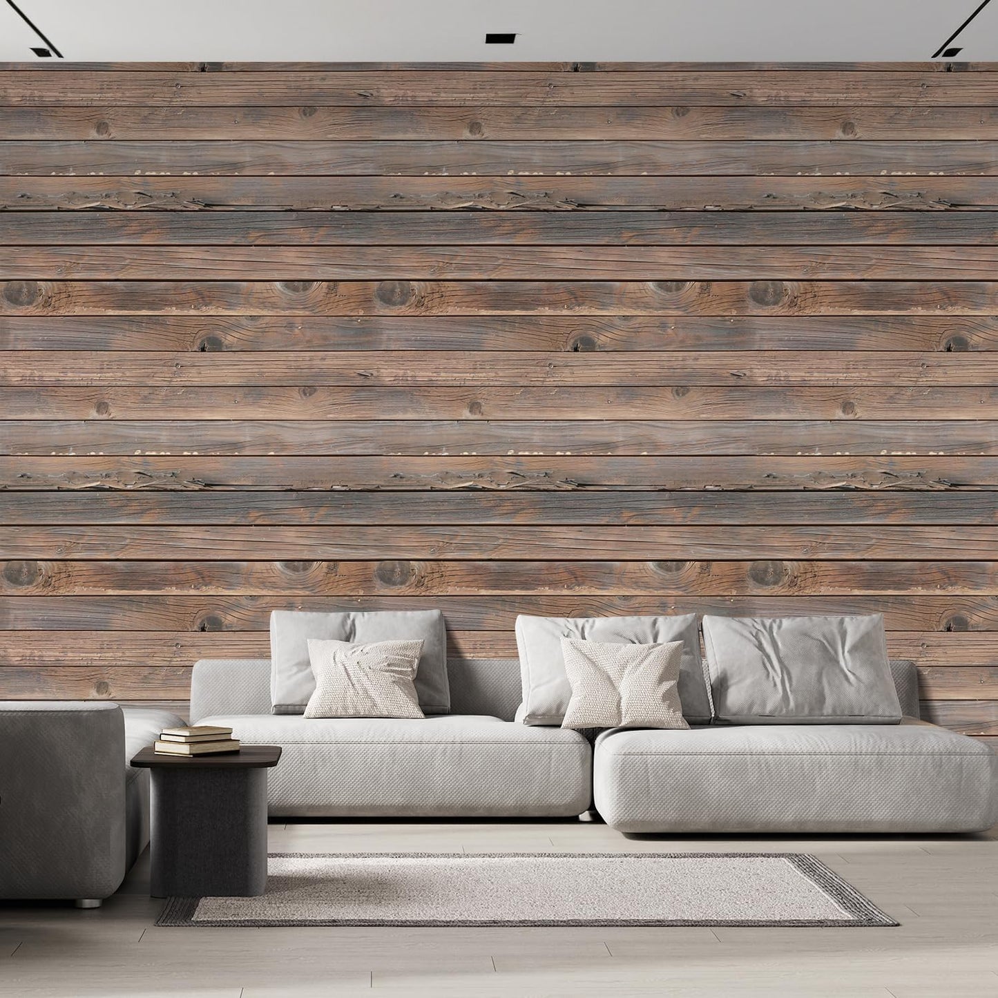 wall26 Wall Sticker/Wall Mural Horizontal Brown Vintage and Retro Wood Textured, Not Peel and Stick, Non-Woven Wallpaper Decorative for Bedroom, Living Room, Office - 96x120 inches