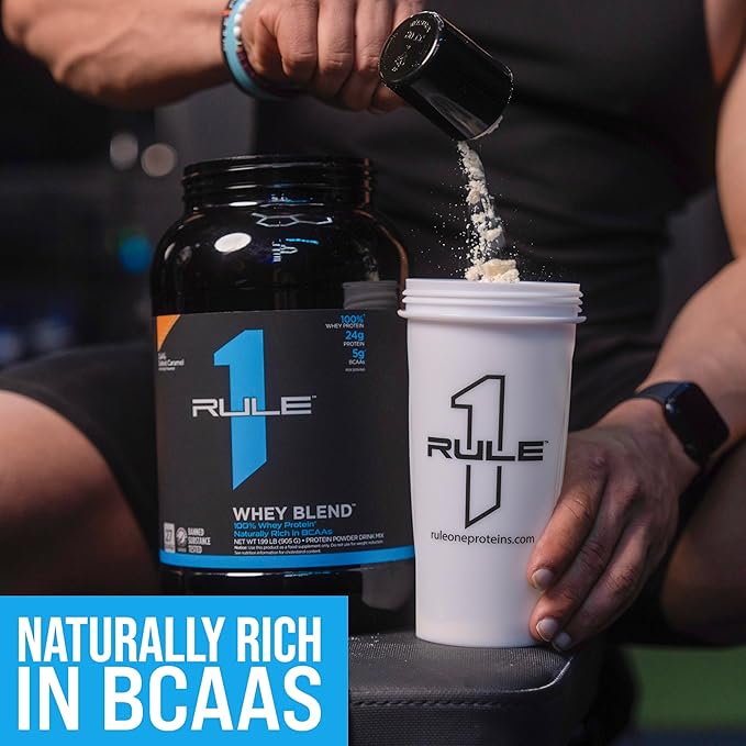 Rule One Proteins, R1 Whey Blend- Chocolate Fudge, 24g Fast-Acting Whey Protein Concentrates, Isolates, and Hydrolysates Per Serving, with Naturally Occurring EAAs and BCAAs, 5lbs