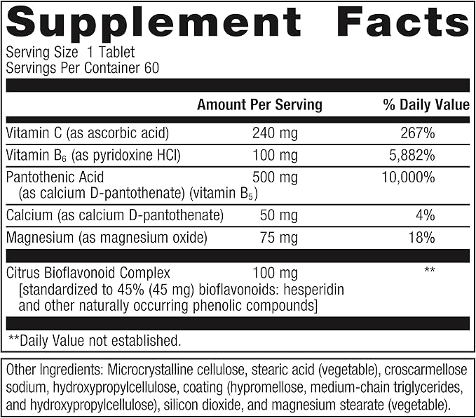 Metagenics Cortico-B5B6 - Supports Adrenal Hormones* - with Vitamin B5, Vitamin B6 & Vitamin C - Energy Support* - Non-GMO & Gluten Free - 60 Tablets