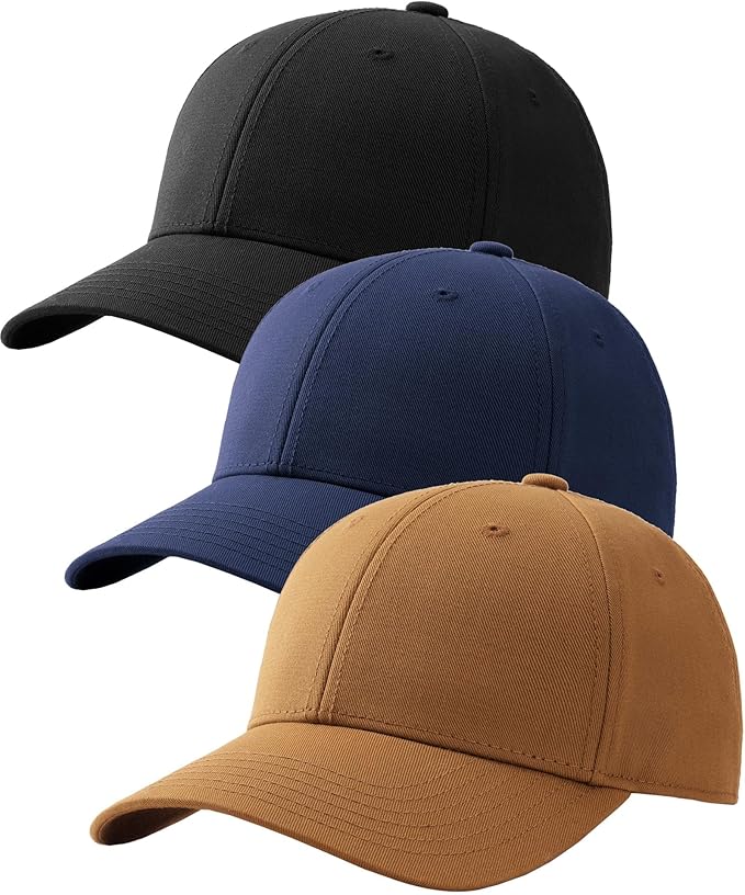 FURTALK Mens Structured Baseball Cap Adjustable Washed Cotton Golf Dad Hat Plain Classic Hats for Men