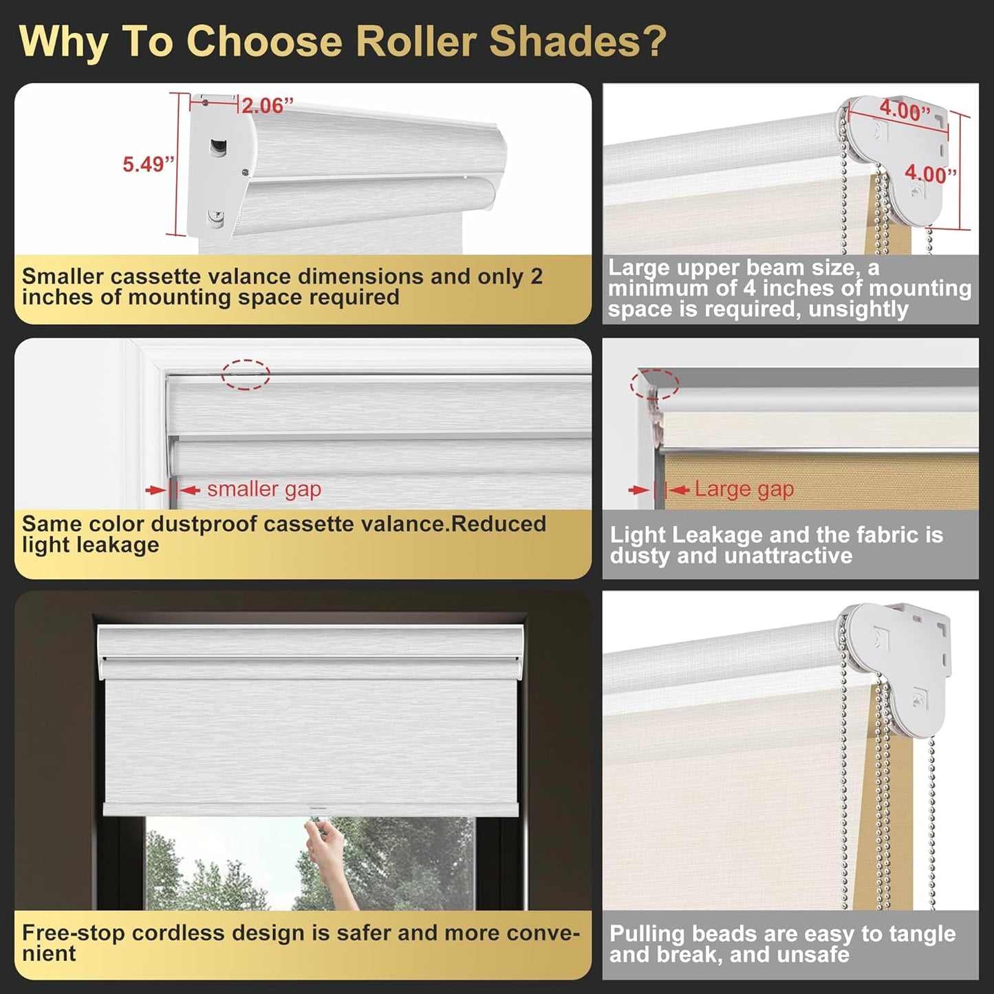 BERISSA Cordless Dual Roller Shades with Cassette Valance,Double Window Shades Blackout and Light Filtering Shades,Day and Night Roller Shades for Home Office Door.Linen Grey and White.49 W x 86" H
