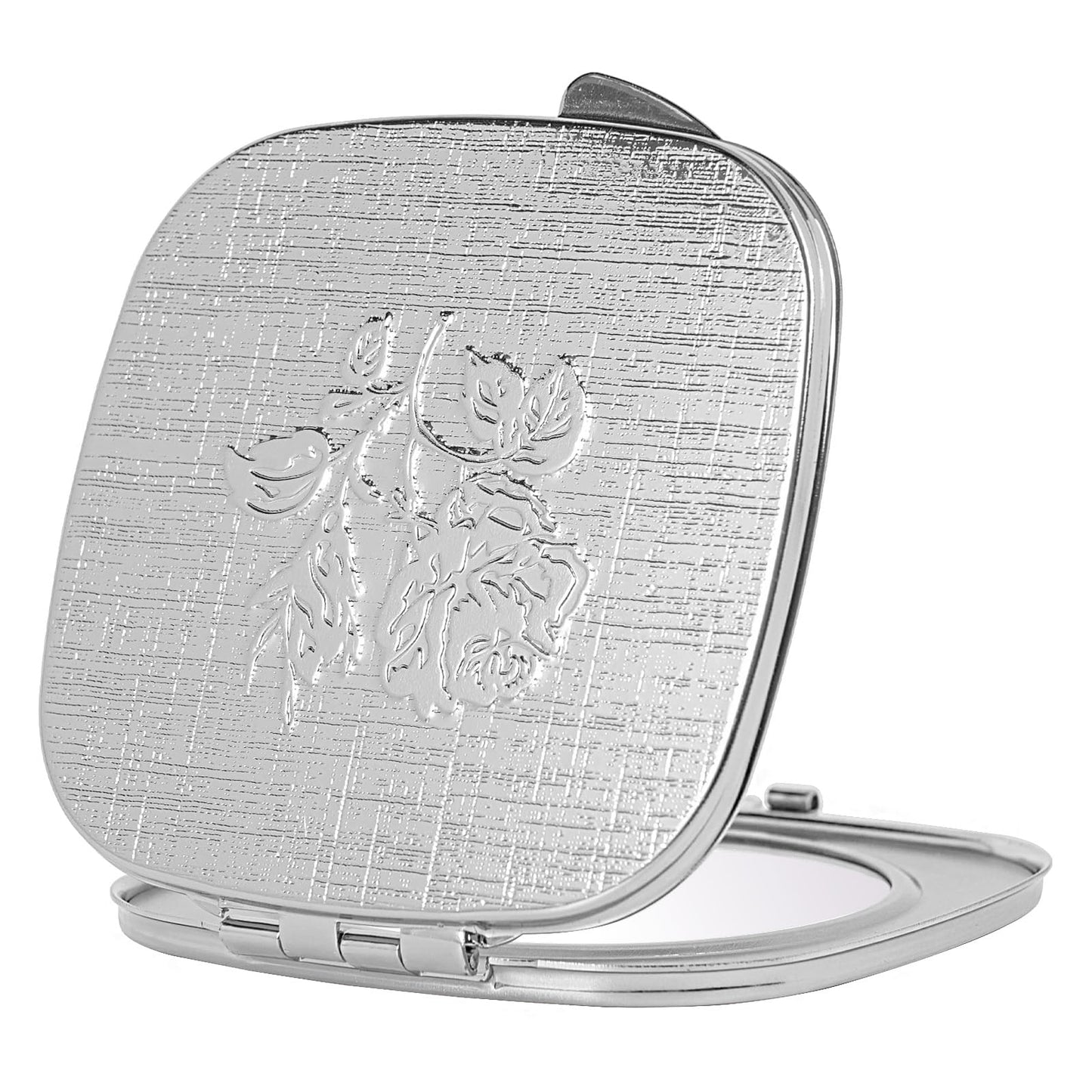 Travel Small Compact 1X/2X Mirror - Handheld, Foldable, Lightweight - Mini Pocket Magnifier for Wallet - Square 3.0 inches x 2.8