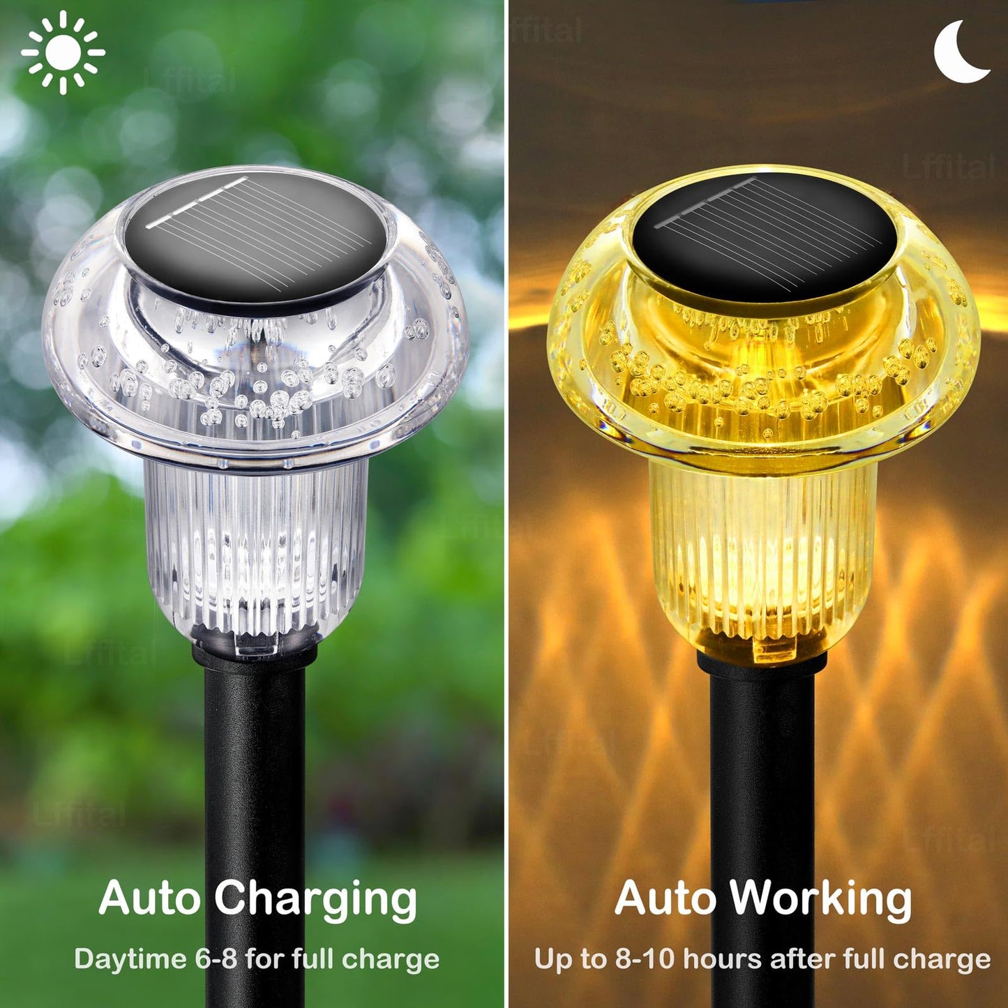Lffital Solar Pathway Lights Outdoor 16 Pack Solar Mushroom Lights Outdoor Outside Led Lighting Stake Waterproof For Path  Lawn  Garden Driveway  Landscape Backyard Courtyard(Warm White)