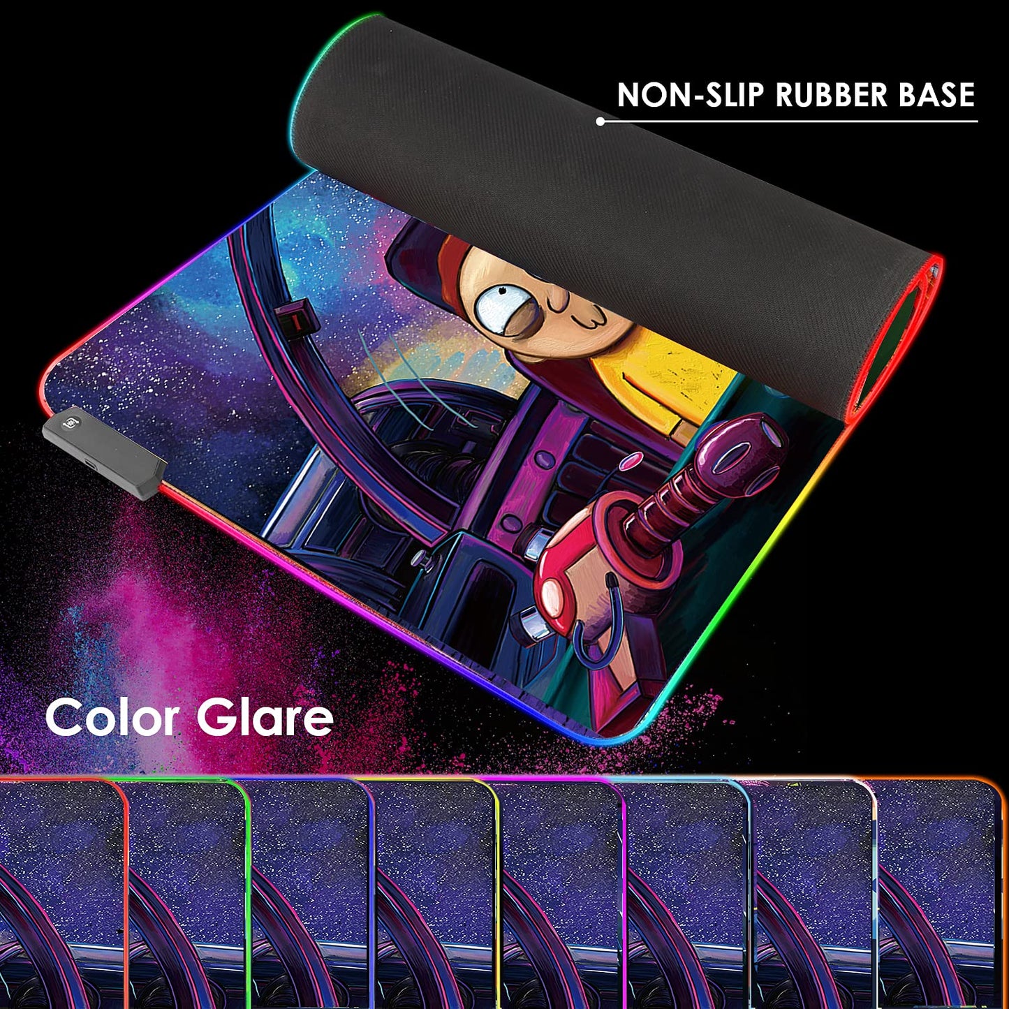 Envysun RGB Gaming Mouse Pad XXL (800x300mm) - Non-Slip Rubber Base, Smooth Surface, 10 LED Modes, Micro-USB | Desk Mat for PC, Laptop, Gaming Accessories (80x30 Rgpinktk)