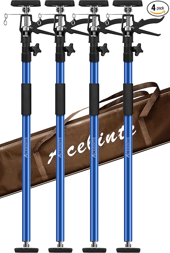 4PK Support Pole,Steel Telescopic Quick Adjustable 3rd Hand Support System, Support Rod, Supports up to 154 lbs Constructi...