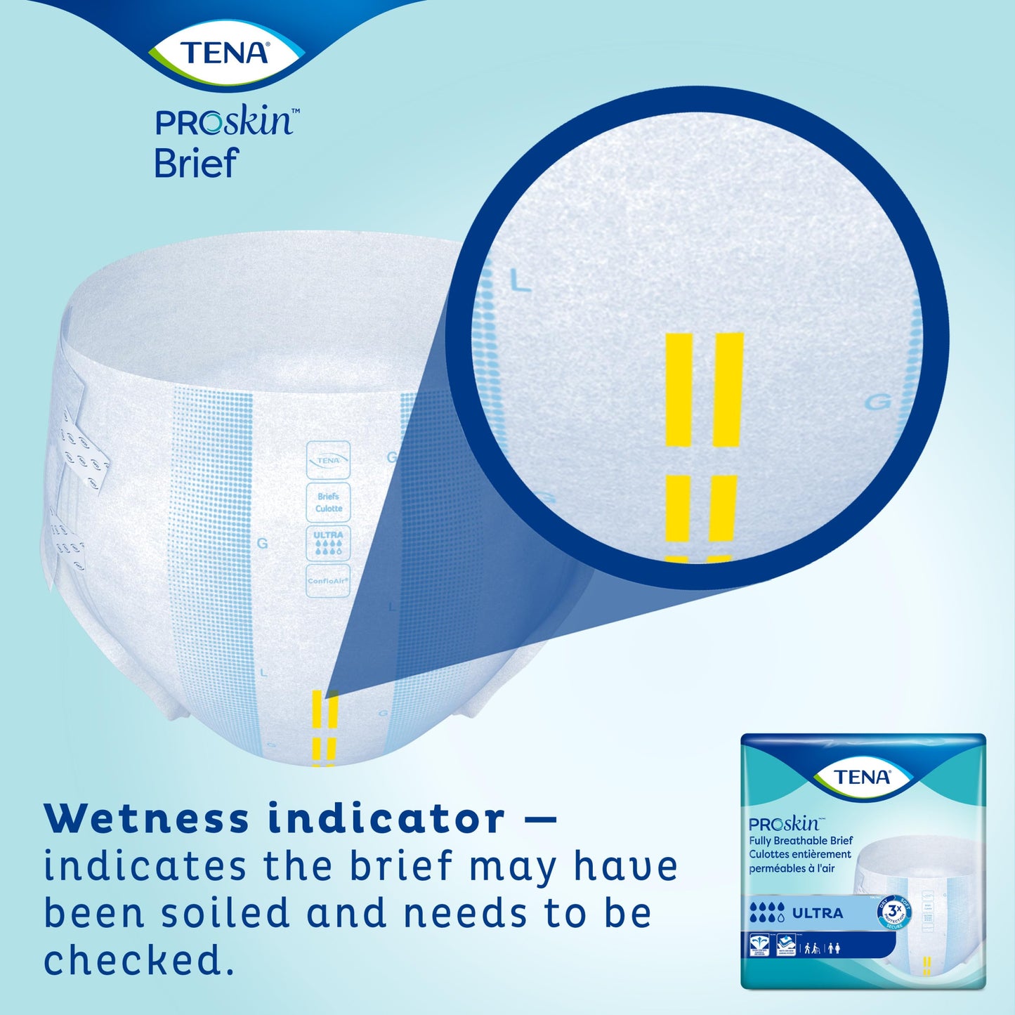 TENA Ultra Breathable Briefs, Incontinence, Disposable, Heavy Absorbency, Large, 40 Count, 40 Packs, 40 Total