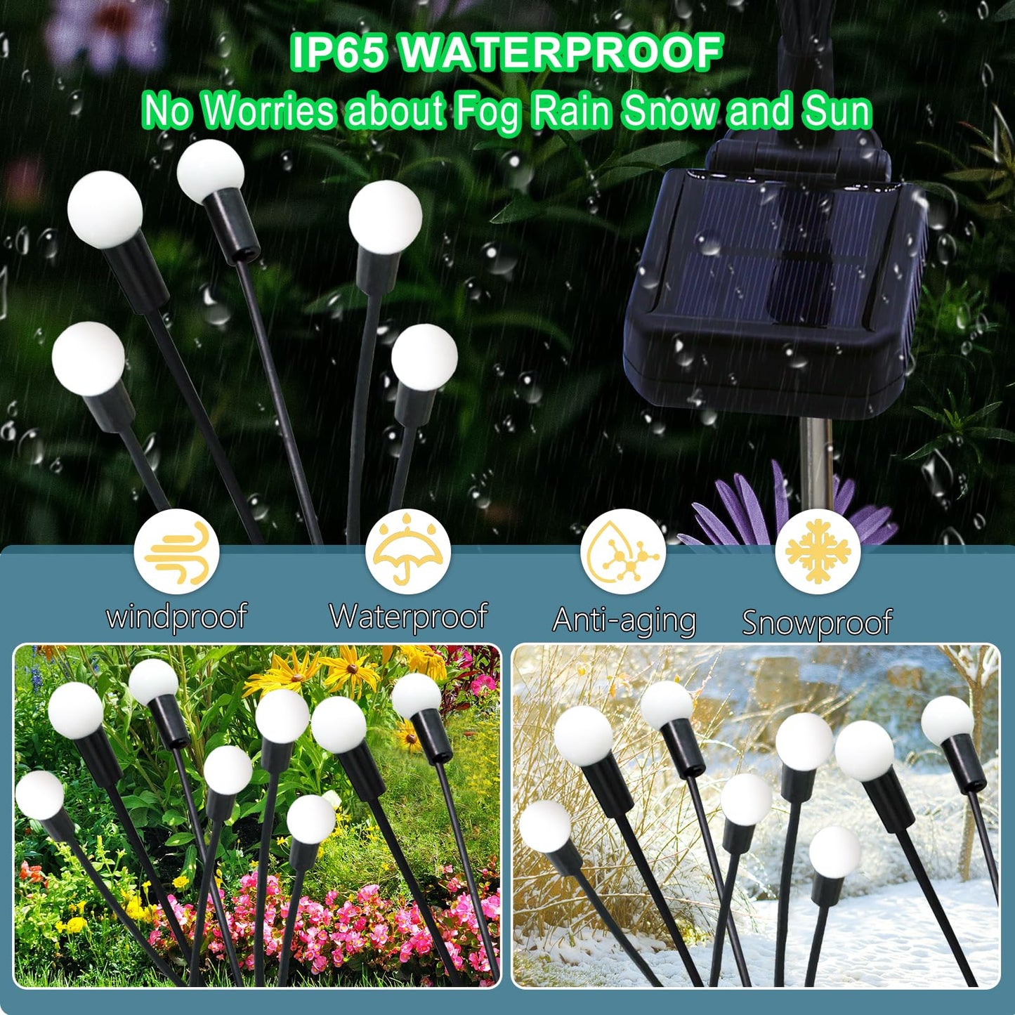 Kohlrabi Solar Garden Lights Outdoor  2 Pack 20 Led Solar Blue Firefly Lights Waterproof  Sway By Wind  Swaying Light For Yard Patio Backyard Garden Planter Flower Bed Pathway Outdoor Decoration