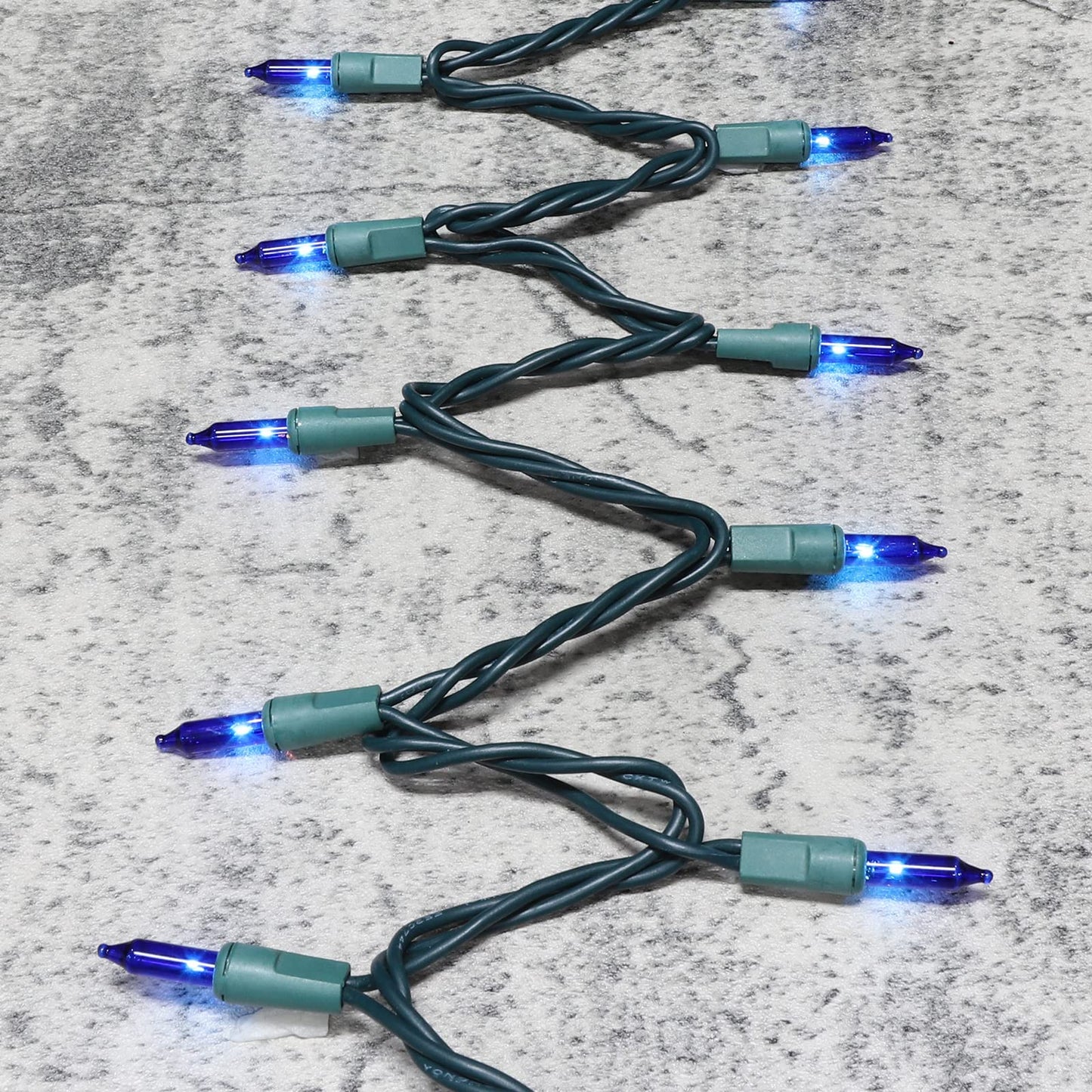 Glownova Green Wire Blue Incandescent Bulb 100 Mini String Lights For Indoor Christmas Tree Garland Birthday Wedding Party Festival Decoration