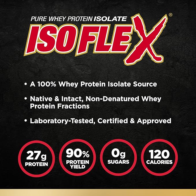 ALLMAX Nutrition ISOFLEX Whey Protein Isolate, Banana - 2 lb - 27 Grams of Protein Per Scoop - Zero Fat & Sugar - 99% Lactose Free - Gluten Free & Soy Free - Approximate 30 Servings