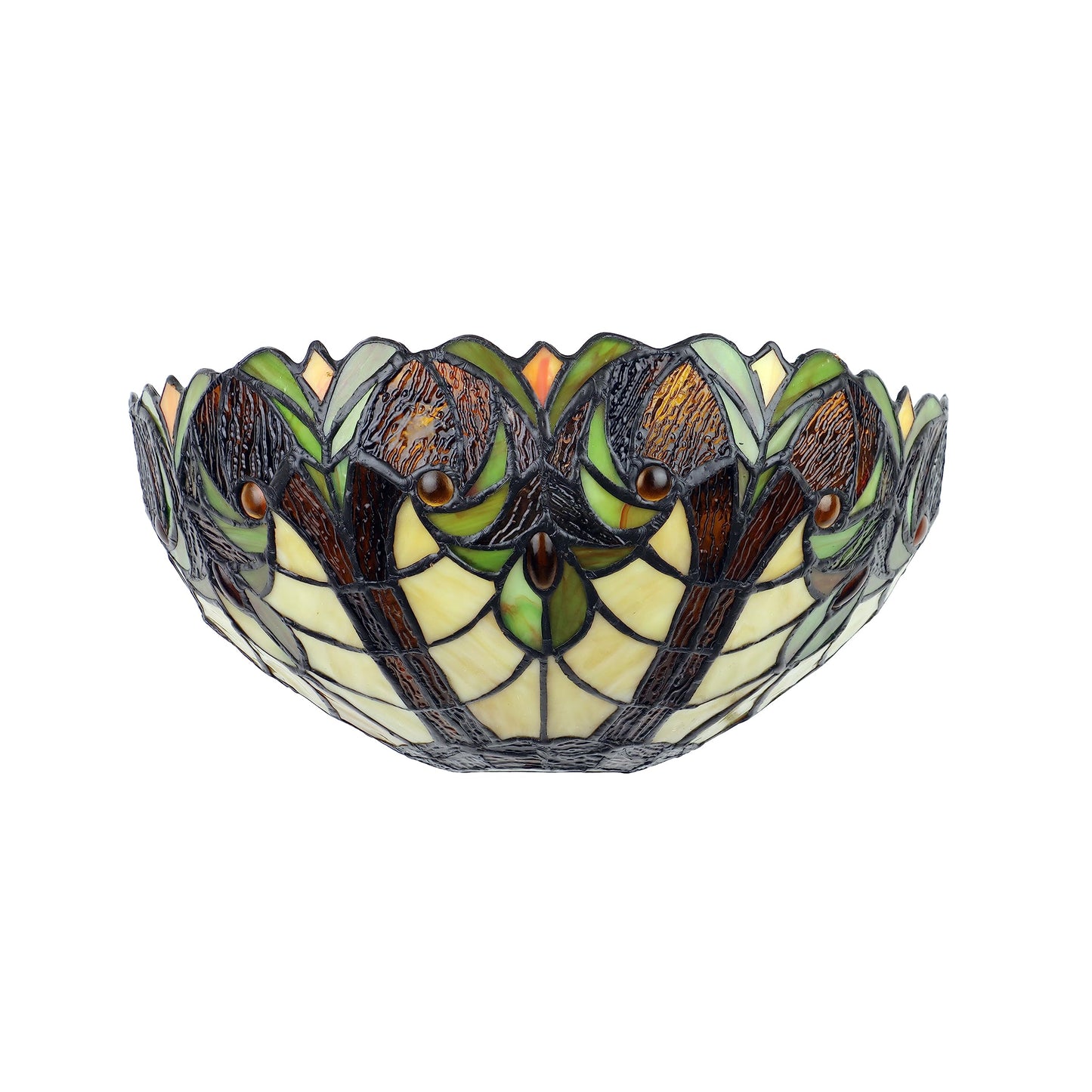 Chloe Lighting Liaison Victorian-Style Wall Sconce, 1-Light, Antique Dark Bronze Finish, 12in Shade, Stained Glass, Model CH18780VI12-WS1