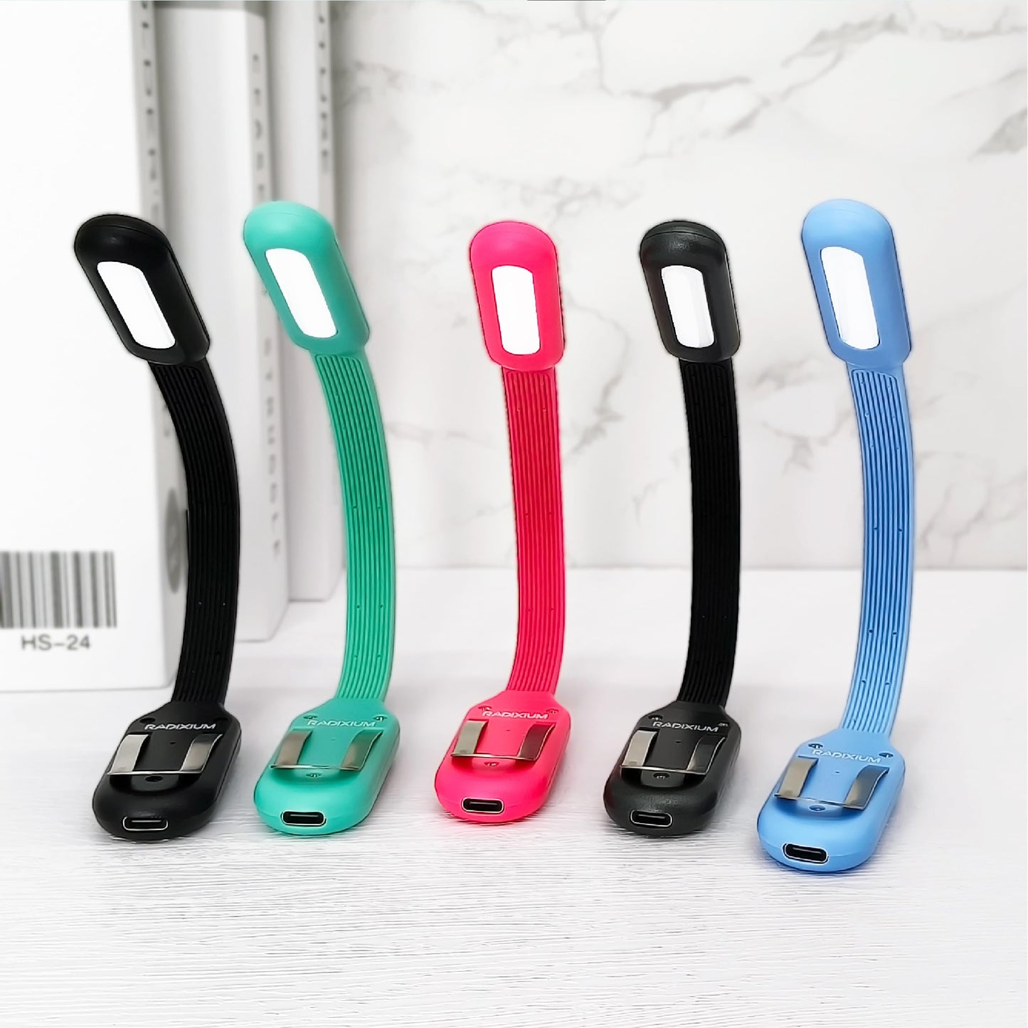Radixium Slim Rechargeable Book Reading Light  Eye Caring Led With 4 Color Temperatures  Portable Clip On Book Light For Reading In Bed & Travelling. Prefect Elegant White Gift For Book Lover.(Blue)