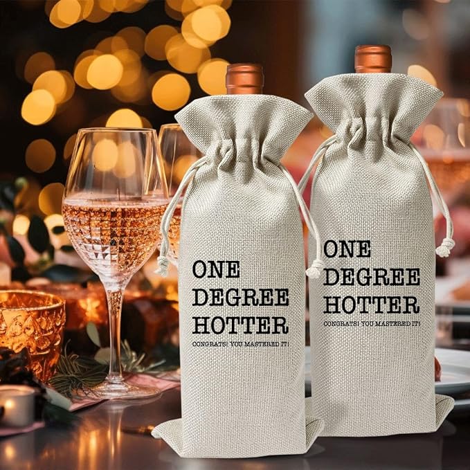 Graduation Gifts For Him Her Graduation Wine Gift Bag, For Students Masters Nurses College High Student Inspirational Graduation Farewell Gifts Drawstring Burlap Wine Bottle Bags