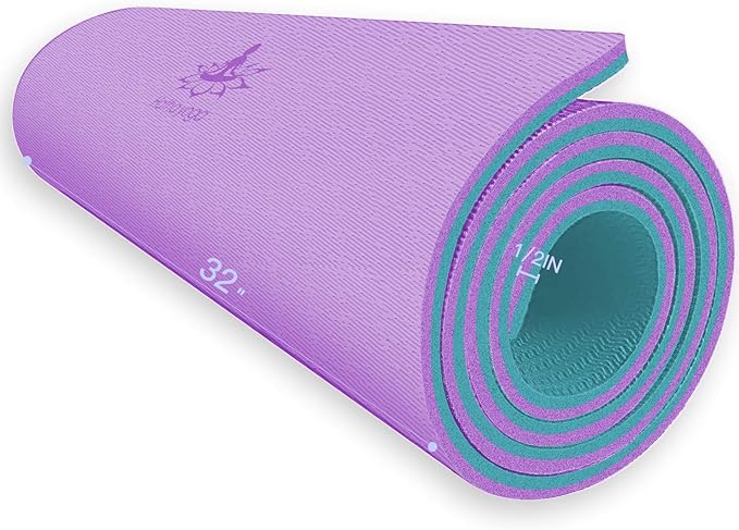 Hatha Yoga Extra Thick TPE Yoga Mat - 72"x 32" Thickness 1/2 Inch -Eco Friendly SGS Certified - With High Density Anti-Tea...