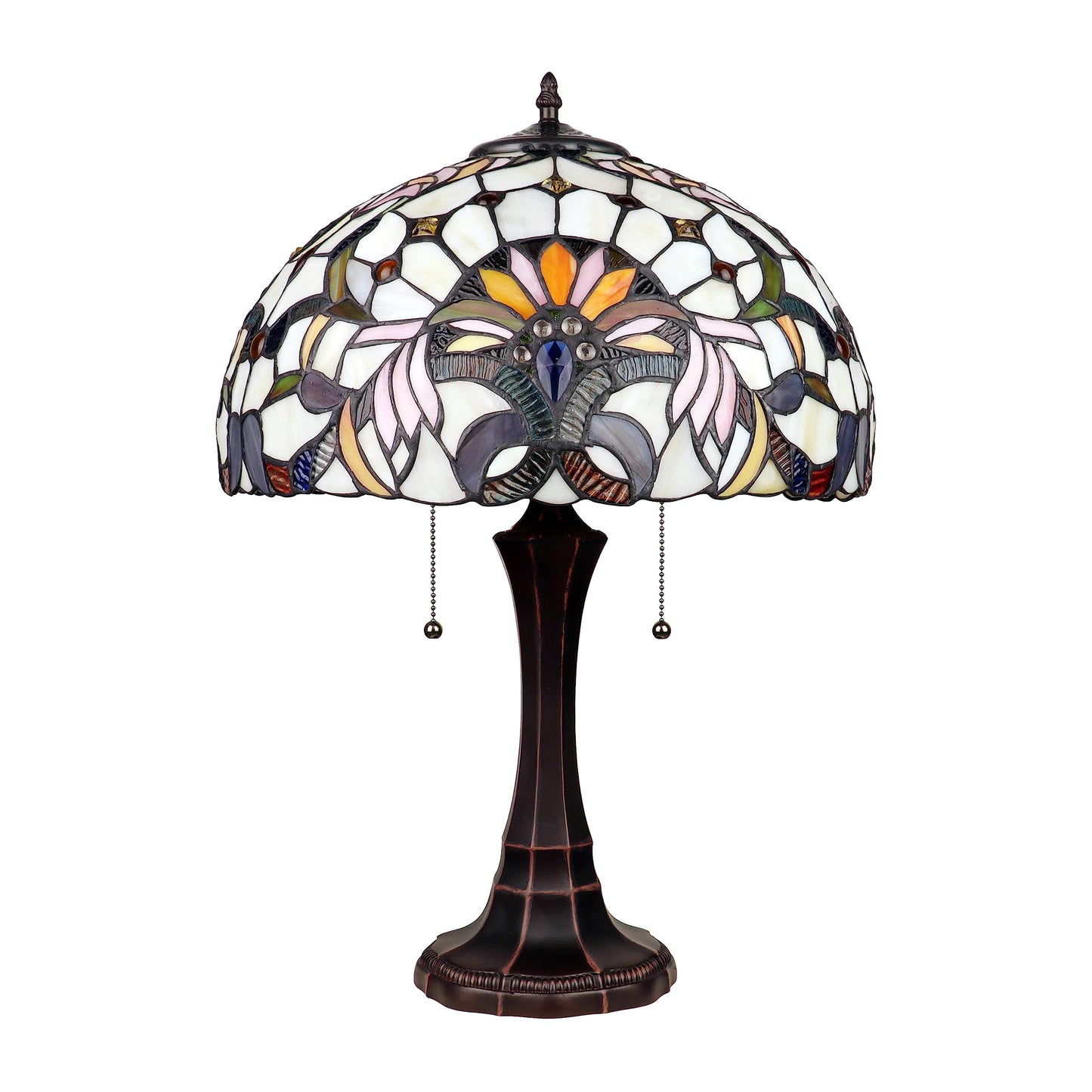 Chloe Lighting Table Lamp, Victorian-Style, 2-Light, Dark Bronze Finish, 16in Wide, Multicolor, Model CH3T361VI16-TL2