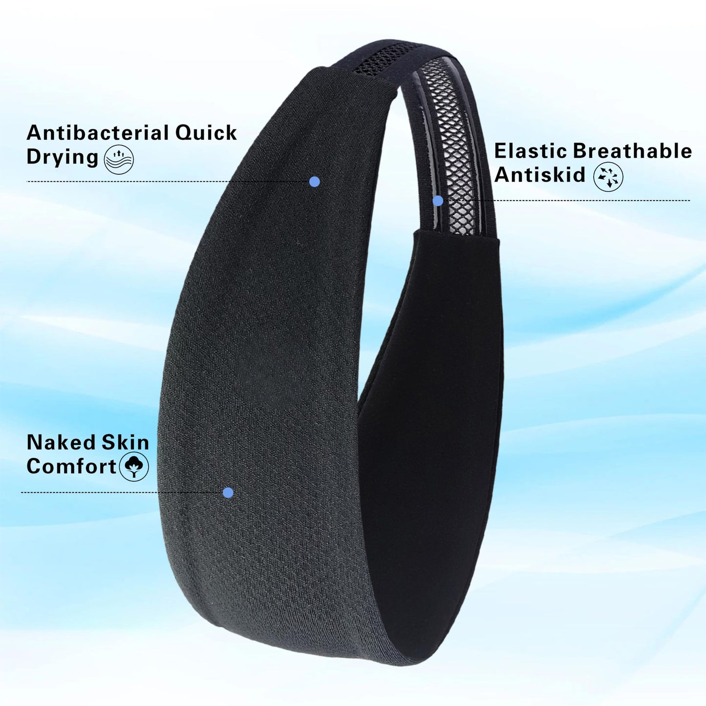 1 Pack Black Comfortable Chin Strap for CPAP Users, Chin Strap for Sleeping,Men and Women to Stop Snoring Universal Size- Keep Mouth Closed and Reduce Air Loss for Better Sleep