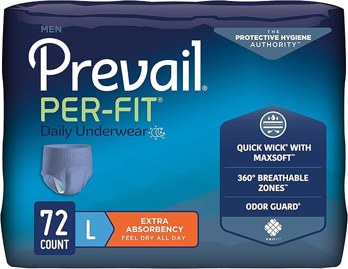 Prevail Per-Fit for Men Daily Protective Underwear - Pull-up Disposable Adult Diaper for Men - Extra Absorbency - Large - ...