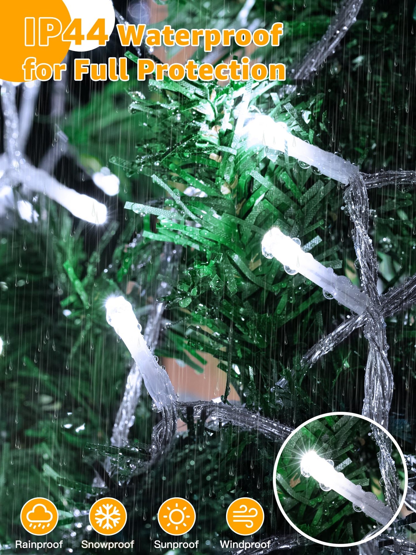 Guhope 1200 Led Waterproof String Lights, 196Ft Cool White Fairy Lights With Remote & Timer For Indoor/Outdoor Decorations