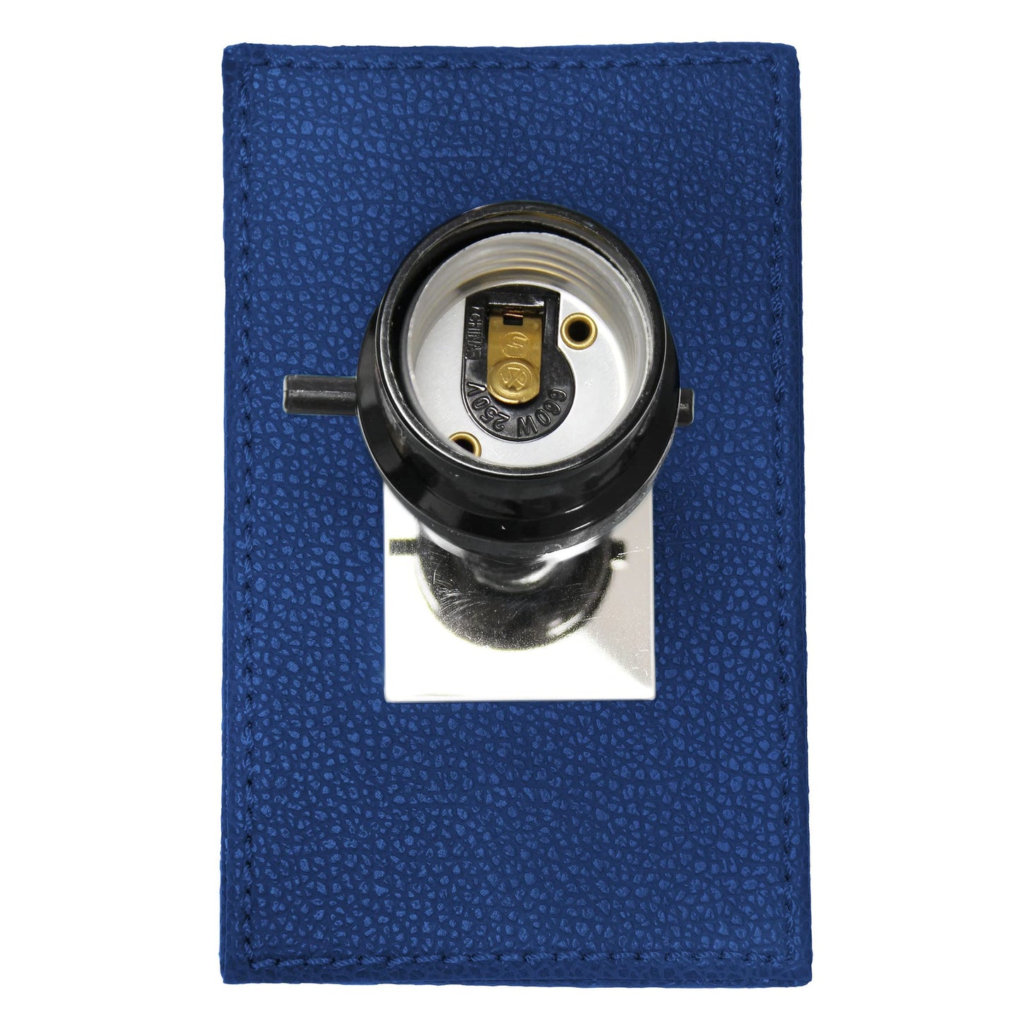 Lalia Home Lexington 21 Blue Leather Base Bedside Table Lamp With Usb Charging Port, Modern Décor For Living Room, Bedroom, Office