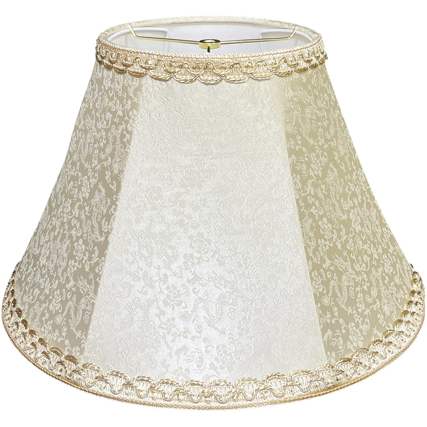 TOOTOO STAR Floral Lamp Shade, Fabric, 8.75in Top x 17.75in Bottom x 11in Height, Light Yellow, Model SX0244WH