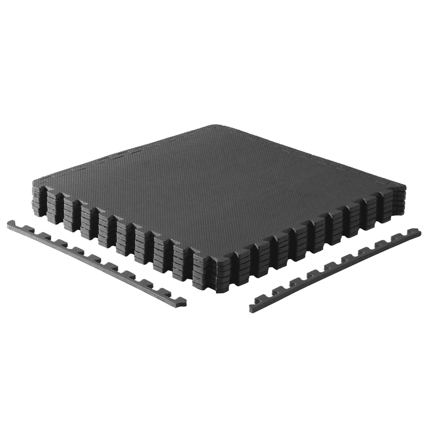 CAP Barbell 1/2-Inch Interlocking EVA Foam Exercise Puzzle Mat Home Gym Flooring - 1 Pack | 24" x 24" x 1/2" | T Pattern - Black