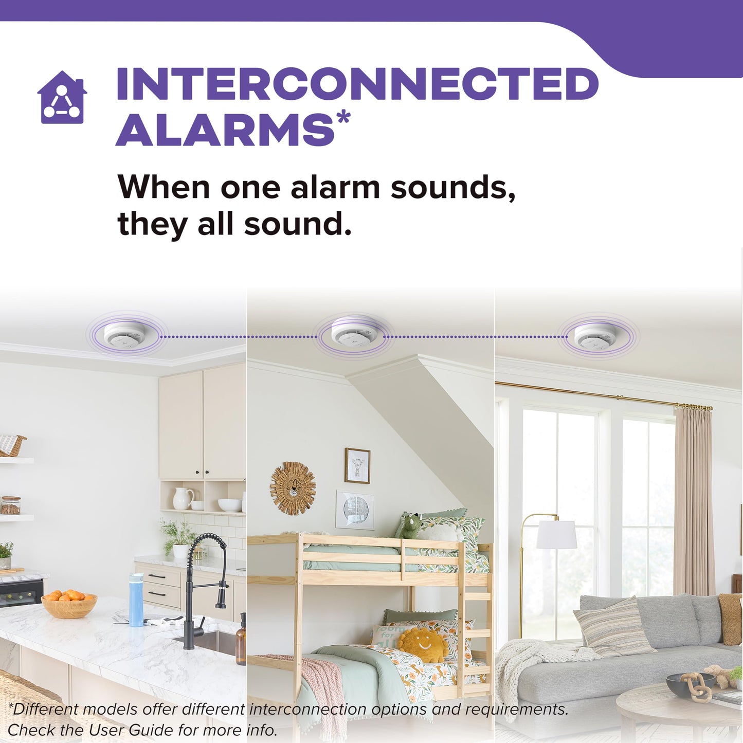 Kidde Hardwired Smoke & Carbon Monoxide Detector, 10-Year Battery Backup, Voice Alerts, Interconnectable LED Warning Light Indicators