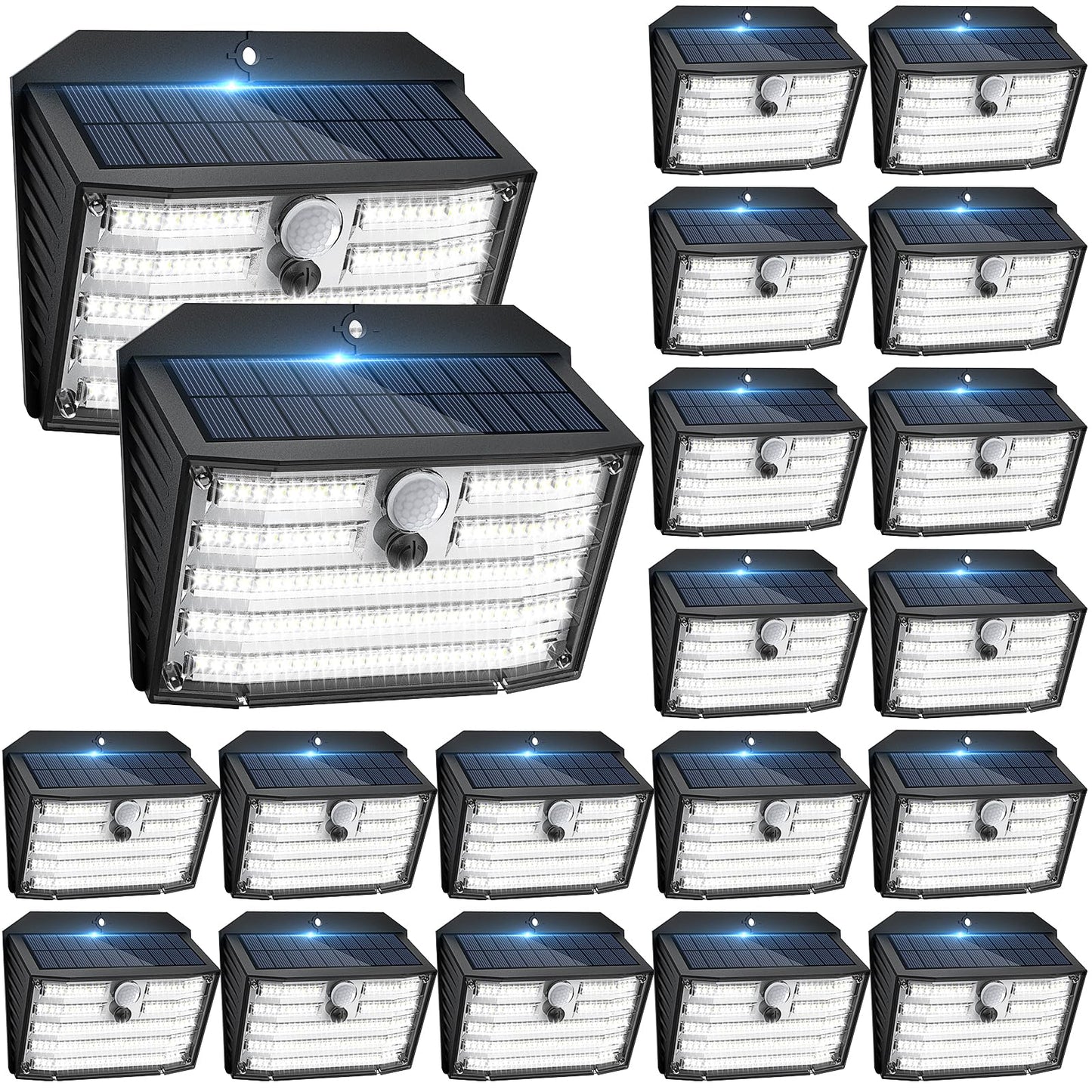 CLAONER Solar Motion Lights - 20 Pack, IP65 Waterproof, Cool White, 270? Lighting Angle, Model SL138AB-US