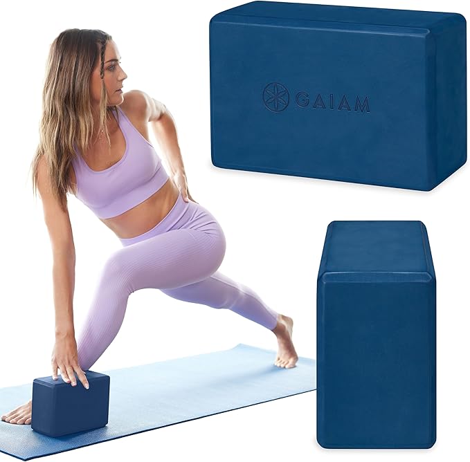 Gaiam Yoga Block - Supportive Latex-Free Eva Foam - Soft Non-Slip Surface with Beveled Edges for Yoga, Pilates, Meditation...