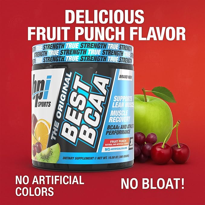 BPI Sports Best BCAA - Building Blocks of Protein and Muscle - Post-Workout Recovery - Weight Loss Support - Fruit Punch, 30 Servings, 300 grams