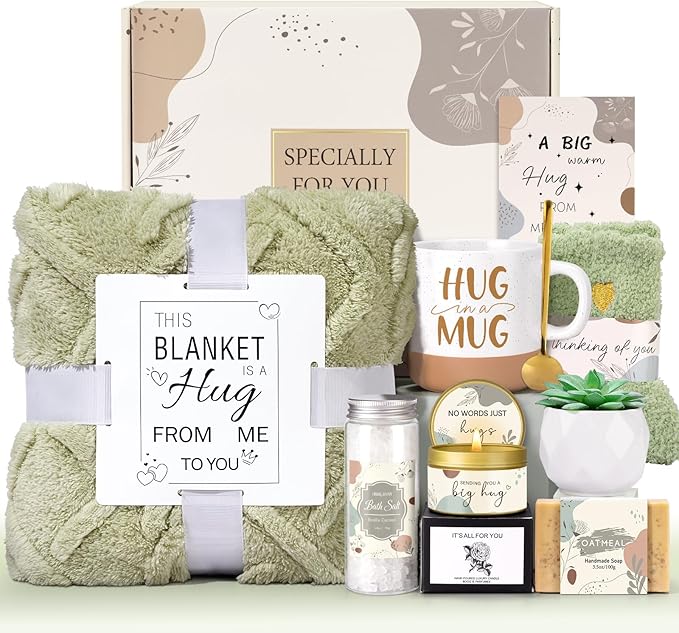 Get Well Soon Gift Baskets for Women, Care Package for Women After Surgery Recovery Gifts, Birthday Gifts, Thinking of You...
