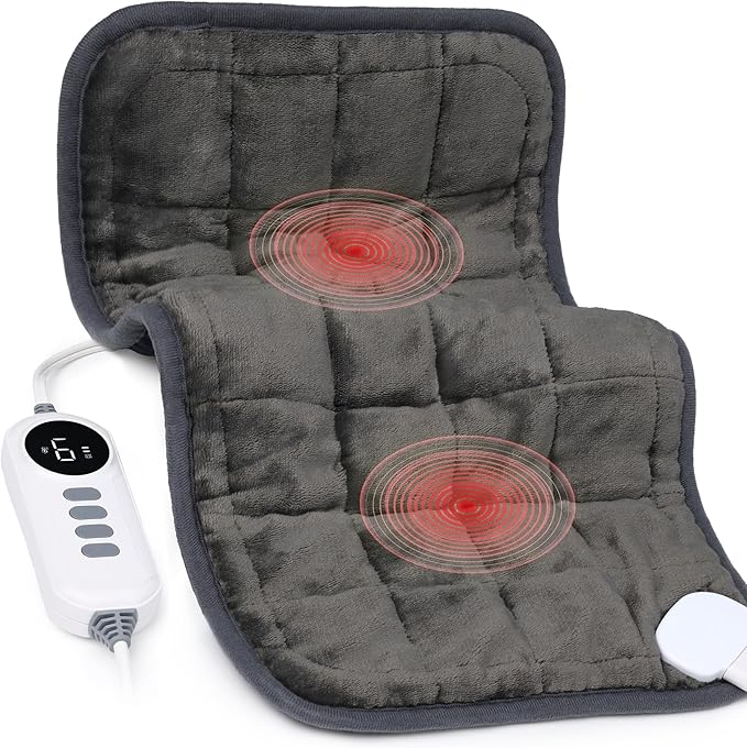 Heating Pad,Weighted Heating Pad with Massaging, 3 Heat,6 Massage, Electric Heating Pad for Back Pain Relief, 2H Auto Off,...