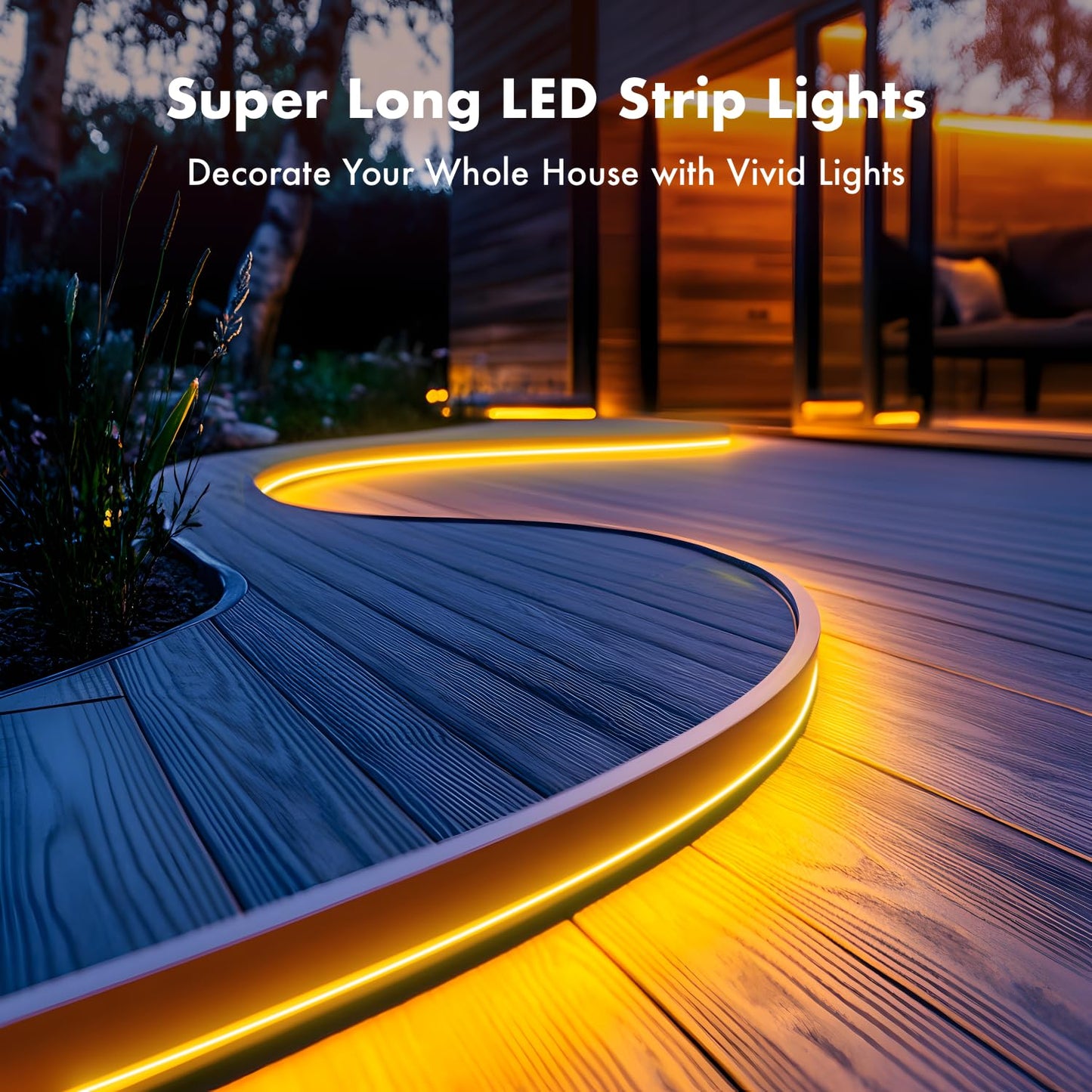 SILFU Neon Rope Lights, 50FT RGB Led Strip, Waterproof IP67, DIY Design, Music Sync, 44 Keys Remote Control, Multiple Modes, for Living Room, Bedroom, Holiday Decoration