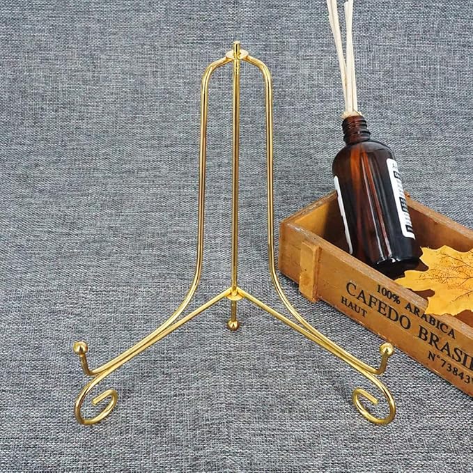 LIONWEI LIONWELI 8 Inch Gold Iron Plate Stand Holder Easel Display Stand for Plate?Picture?Photo and More,3 pcs.