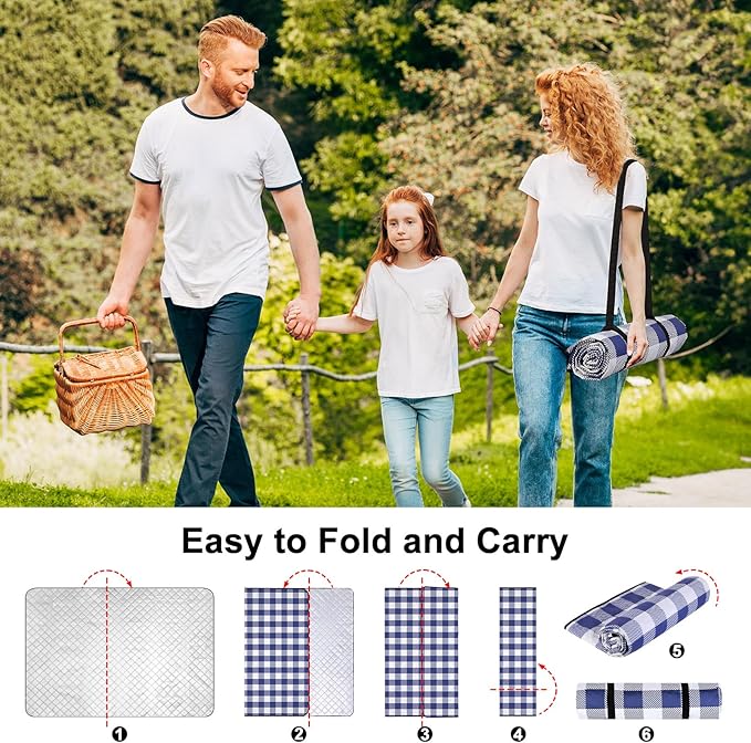 ICOSY Picnic Blankets Beach Blanket, Waterproof Outdoor Blanket Sandproof Picnic Camping Mat Camping Essentials 78" x 59"