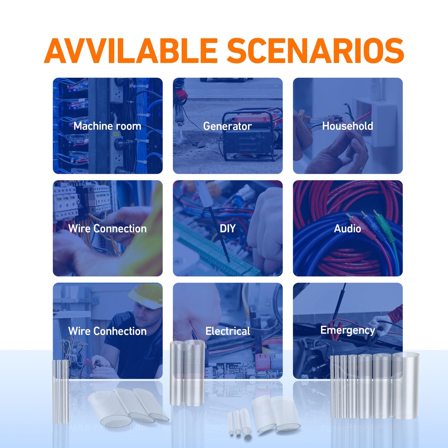 TKDMR 446 Pcs Heat Shrink Tubing Kit - 4:1 Ratio Adhesive Lined, Marine Grade Shrink Wrap,Industrial Heat Shrink Tubing,Clear