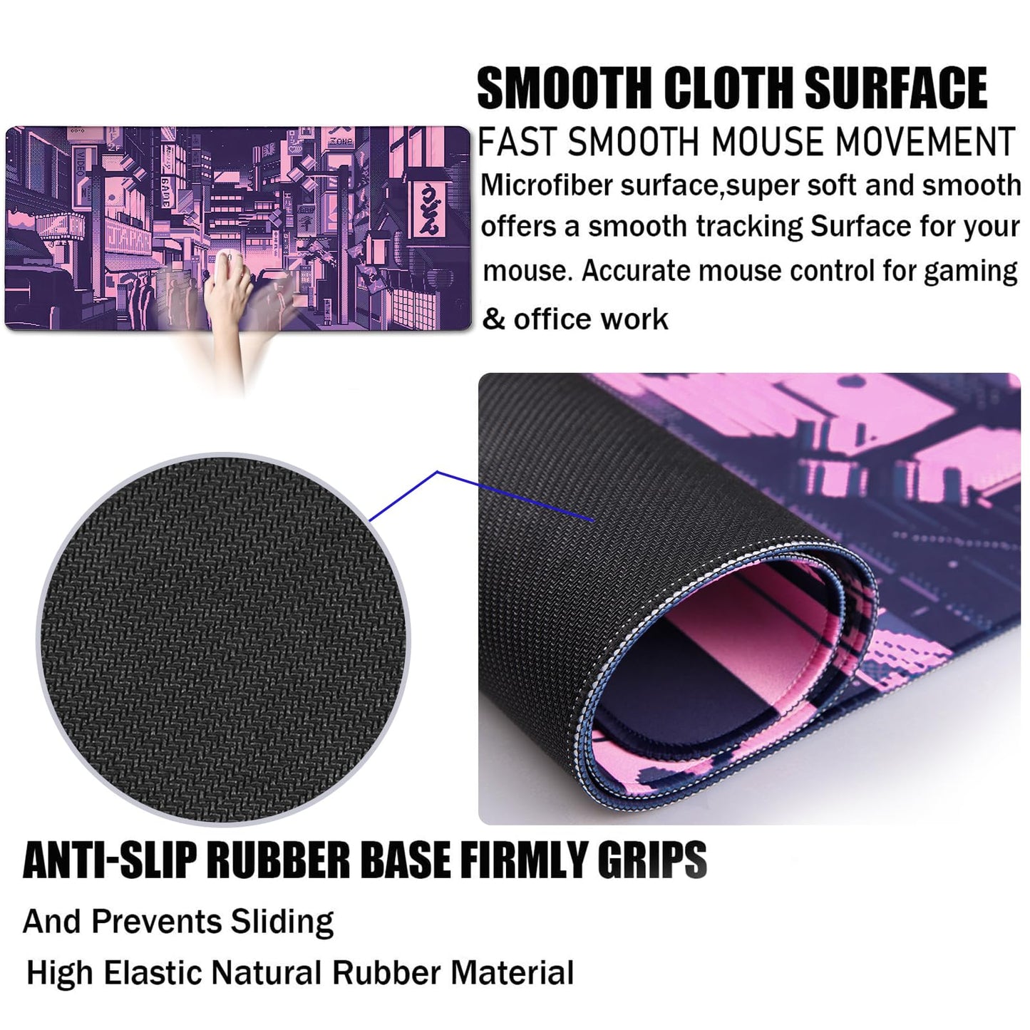 Large Mouse Pad, Office Desk Pad Gaming, Durable Waterproof Non-Slip Base Long XXL Large Gamer DeskMat for Home Office Gaming Work, Kyoto