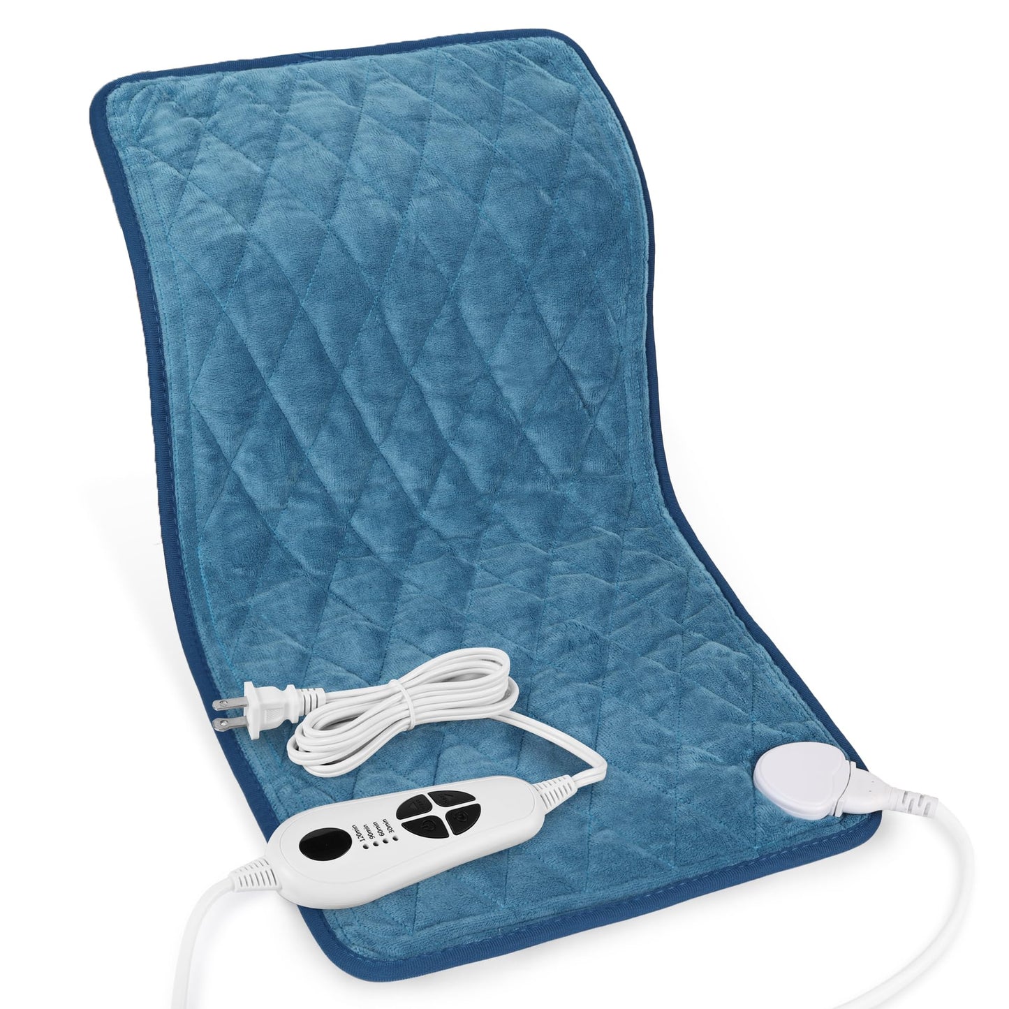 Deepsoon Heating Pad,Electric Heating Pads for Back,Neck,Abdomen,Moist Heating Pad for Shoulder,Knee,Arms,Legs,Dry/Moist Heat & Auto Shut Off,Christmas Gifts for Men and Women,Weighted Blue,24x12 Inch