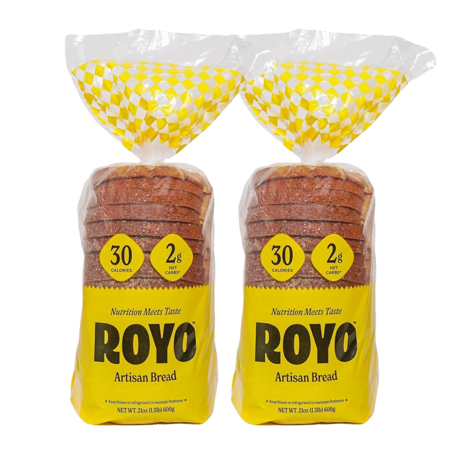 ROYO BREAD CO. NON-Assorted 2-Pack Low Carb Artisan Bread and Bagels  30-80 Calories (Artisan Bread)