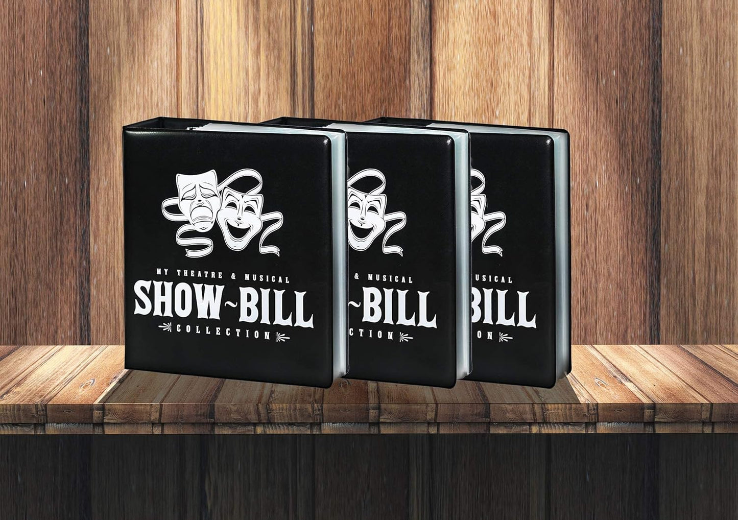 Show-Bill/Playbill Binder for Broadway and Theatre Show-Bills, Comes with 20 Sheet Protectors to Hold and Organize All Your Playbills, D-Ring, Black, by Ring Binder Depot