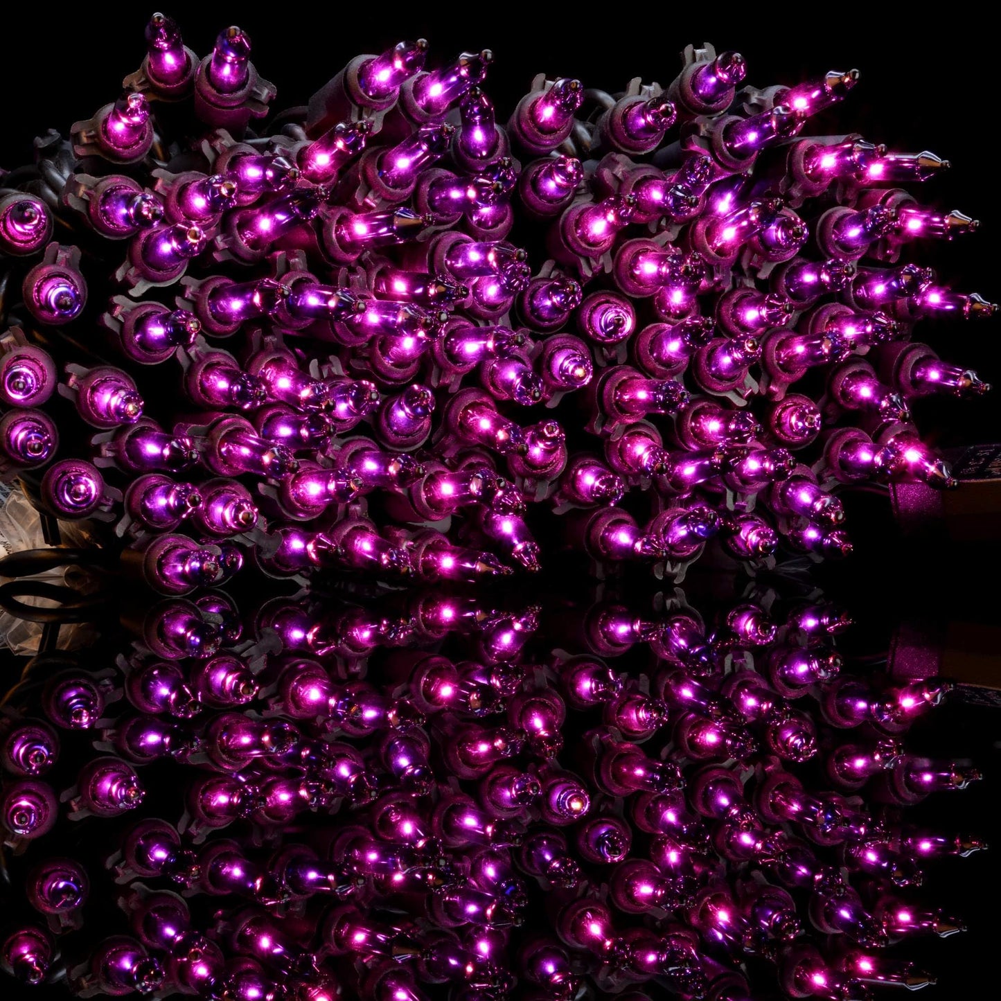 YULETIME Purple String Lights, 33 Ft, 100 Count, UL Certified, Pack of 2 Strands, Black Wire